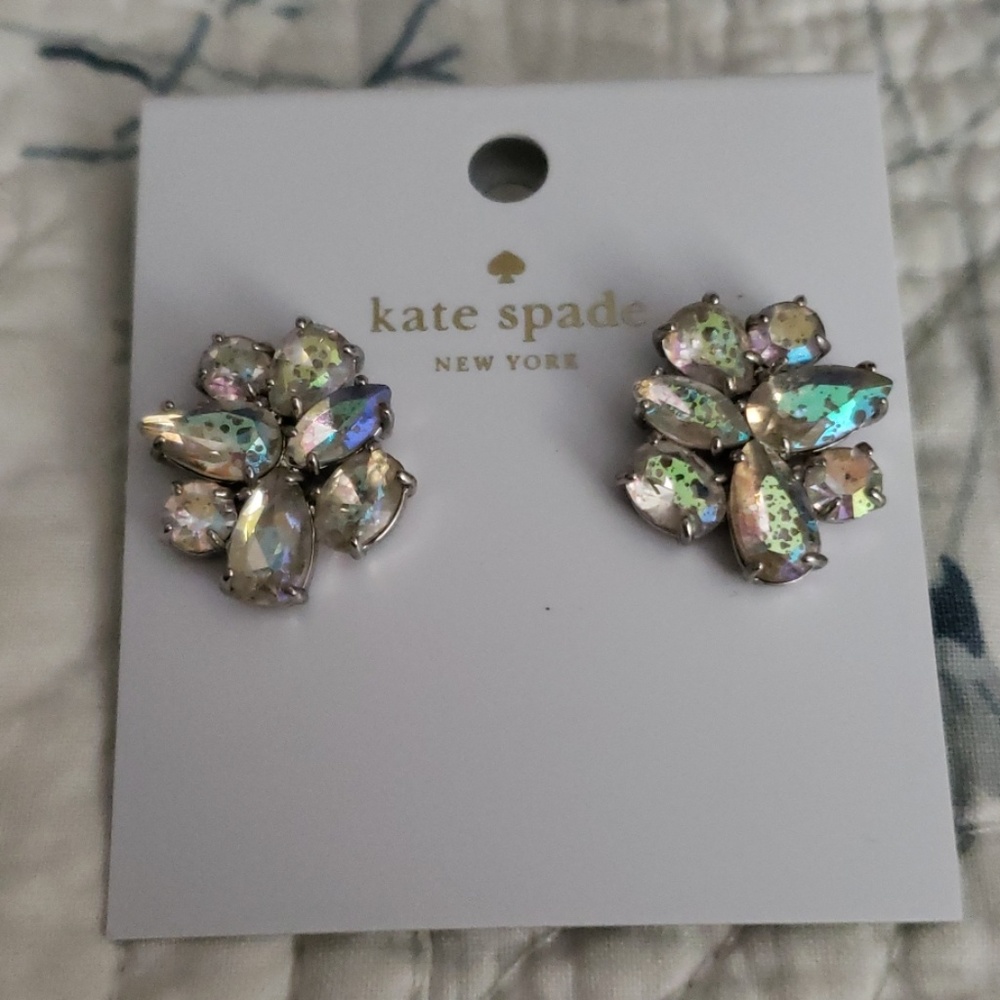 Kate Spade White Patina Stud Earrings